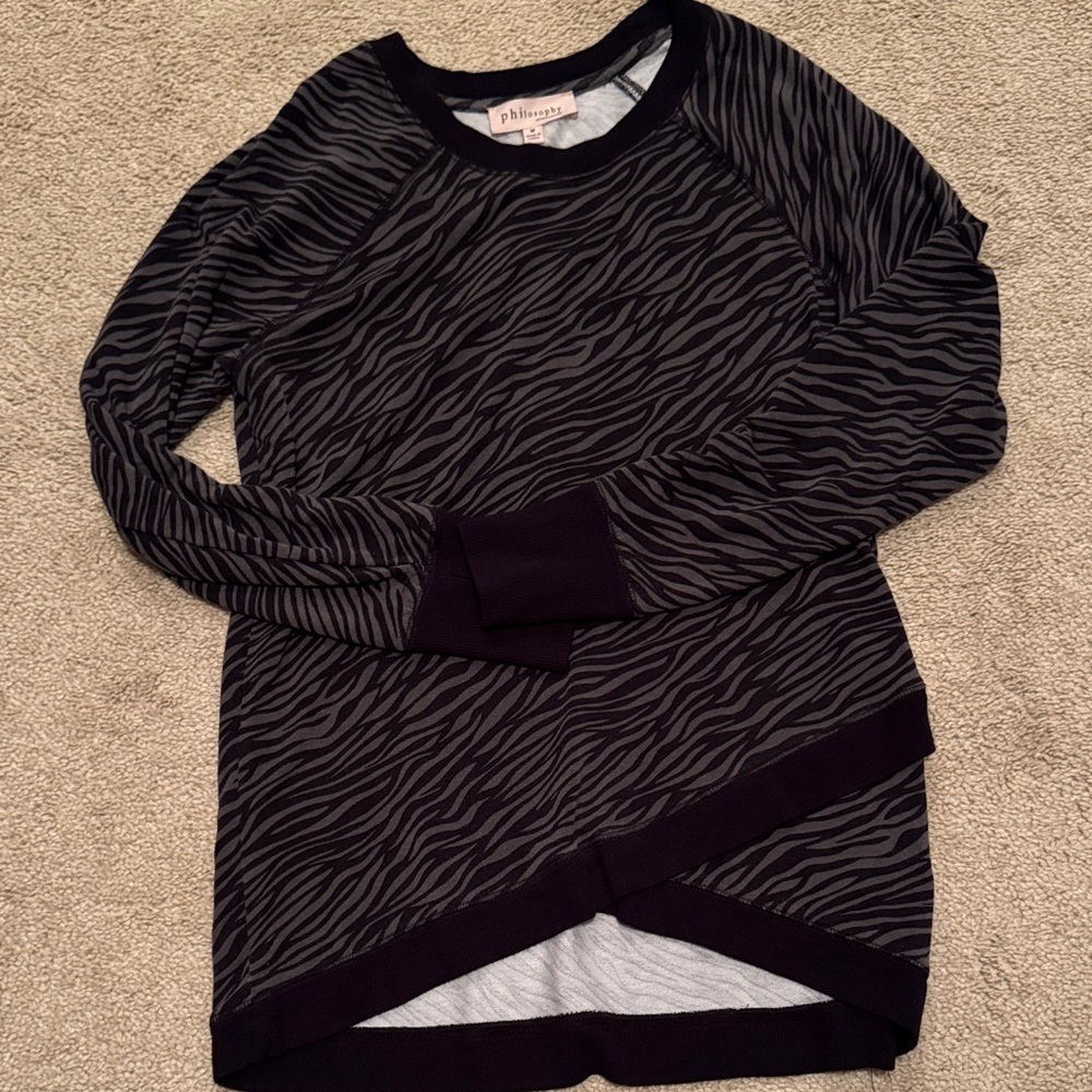 Philosophy Black and Gray Zebra Sweater